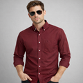 Men’s Maroon Solid Casual Shirt